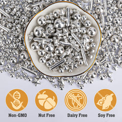 Twisweet Silver Pearl Rods on cookies provide subtle texture and festive appeal.