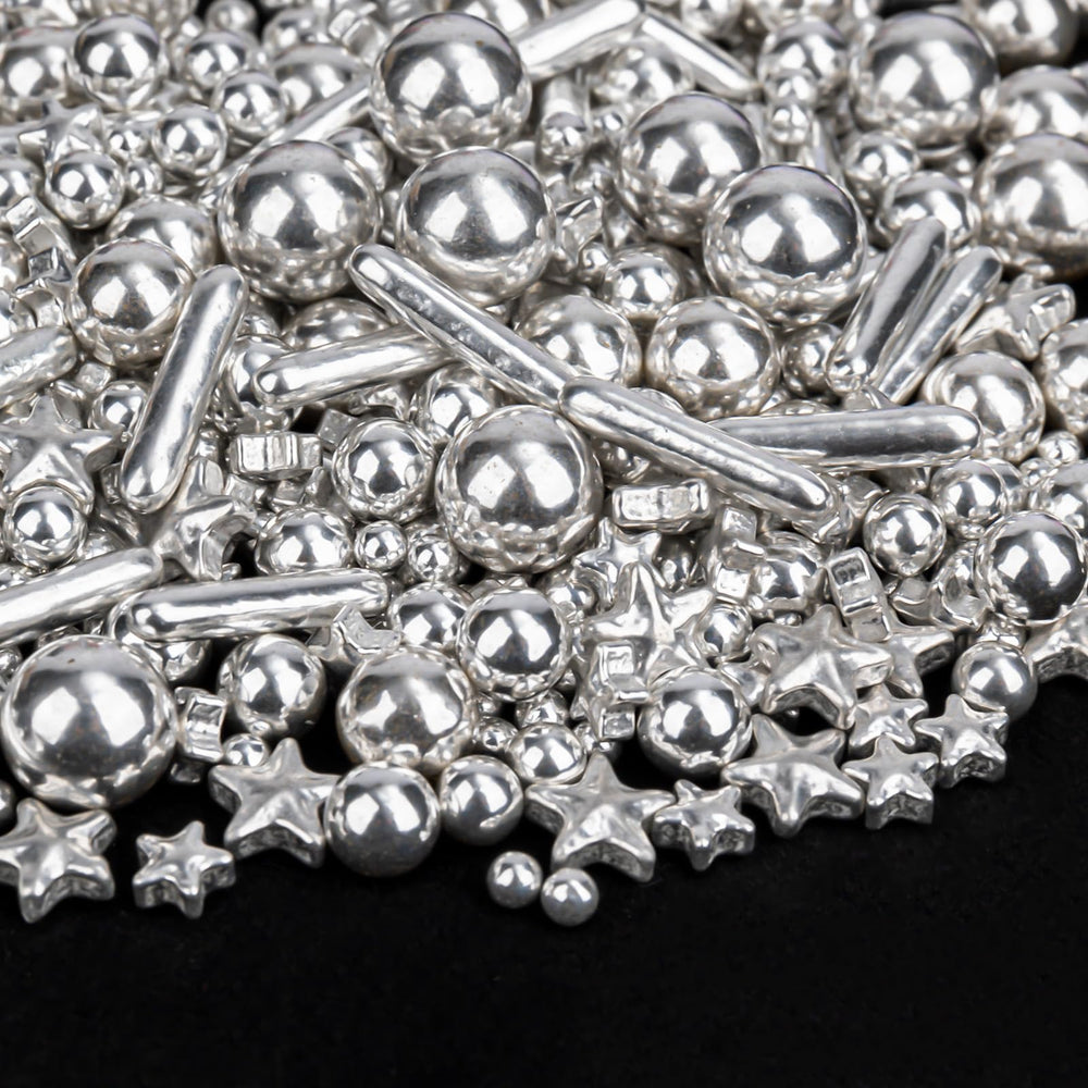 Twisweet Silver Pearl Rods cupcake topper creates eye-catching dessert accents for celebrations.