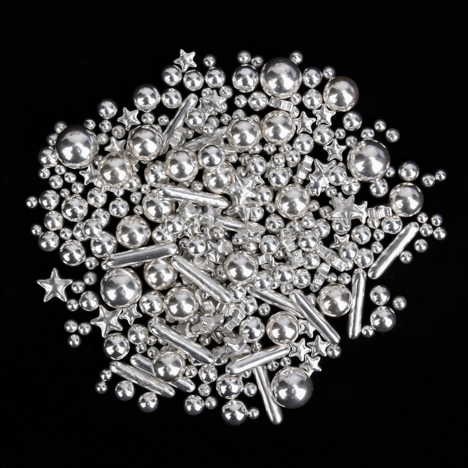 Twisweet Silver Pearl Rods jar storage keeps sprinkles fresh and ready.