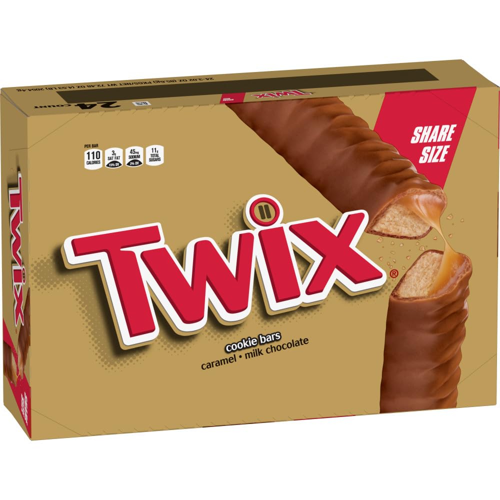 TWIX Caramel Cookie Bars bulk pack—24 bars, ideal for sharing.