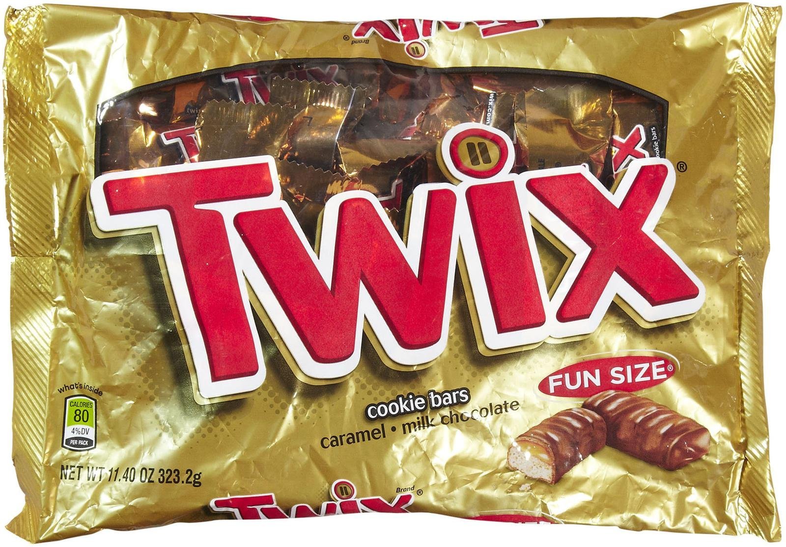 Twix Caramel Fun Size bar close-up for on-the-go snacking.