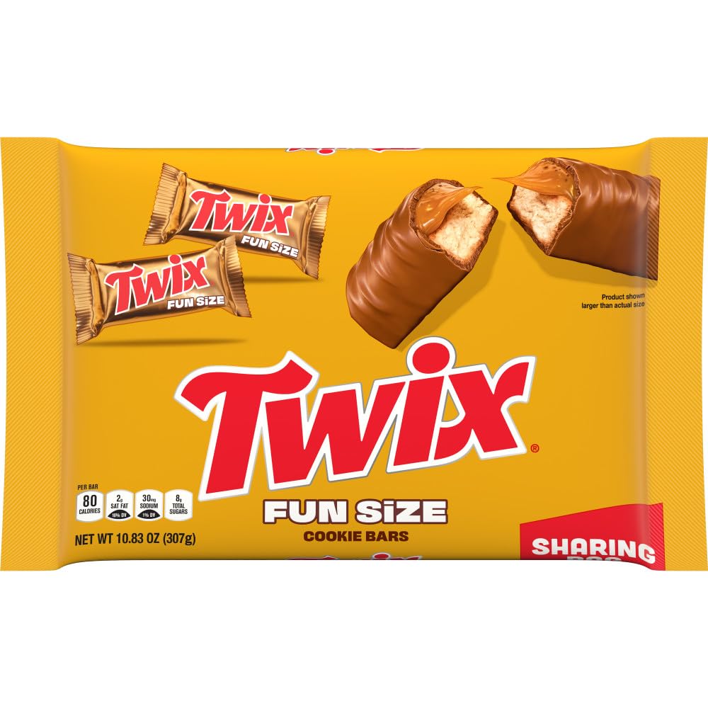 Twix Fun Size bars packaging, ready for sharing at events.