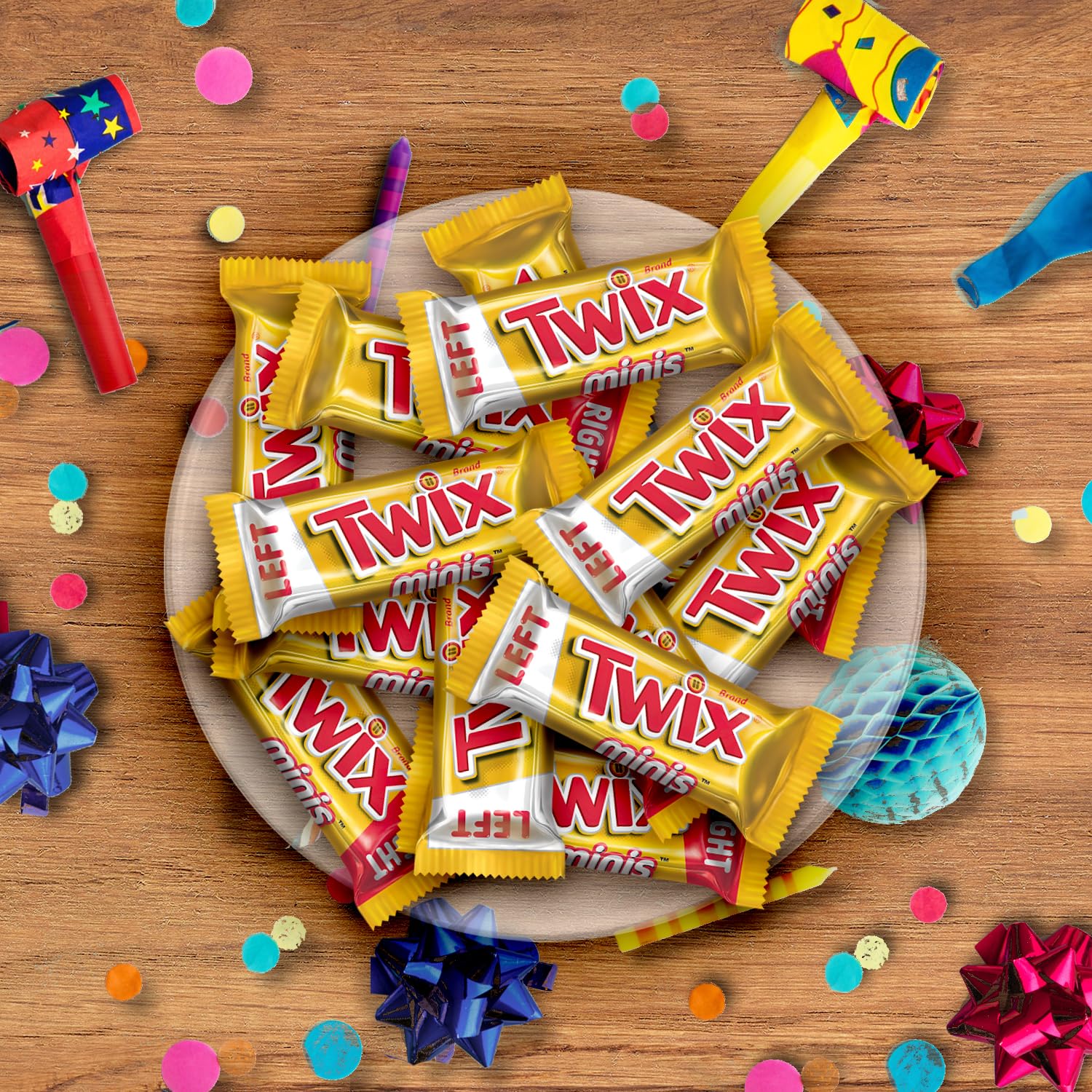 Twix Minis candies stacked, inviting sharing at gatherings or breaks.