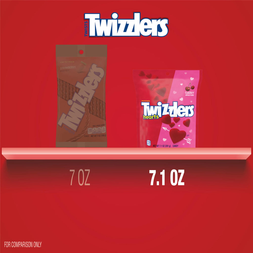 Twizzlers Hearts cherry-flavored chewy candy packet for road trips and movie nights.
