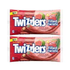 Twizzlers Tropical Blast Filled Twists pack closeup, ideal for sharing during movie nights.