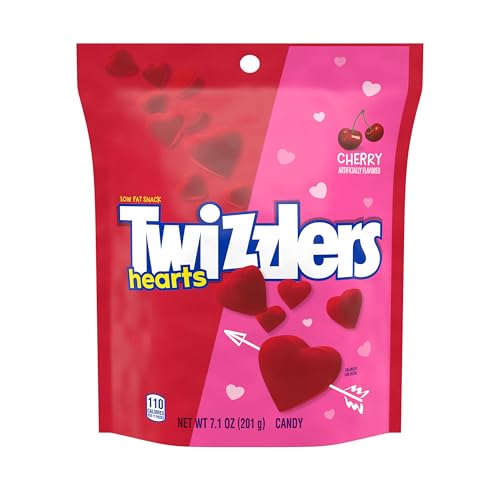 Twizzlers Hearts cherry close-up showing glossy chewy texture.