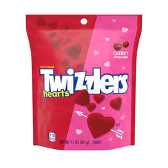 Twizzlers Hearts cherry close-up showing glossy chewy texture.