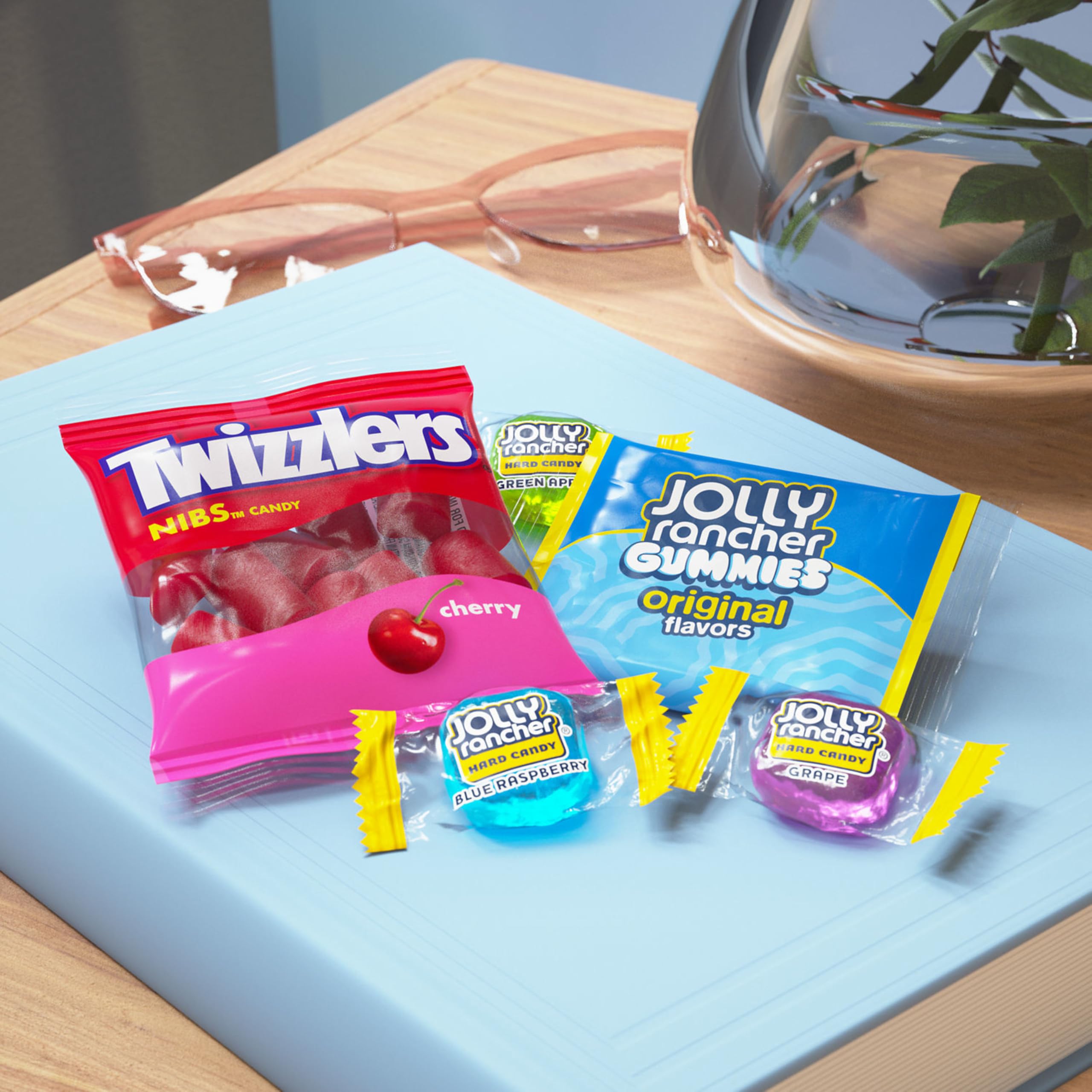 Twizzlers NIBS cherry chewy candies bag bulk, easy party sharing.