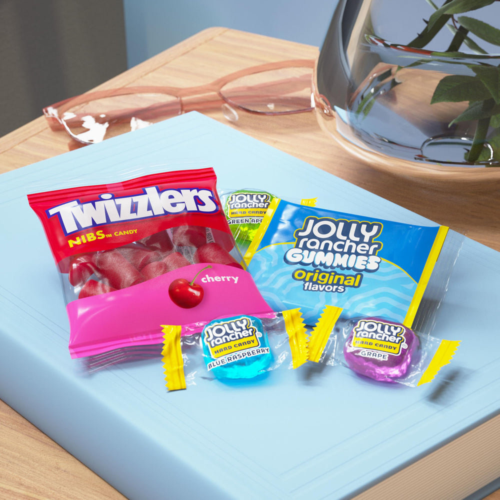 Twizzlers NIBS cherry chewy candies bag bulk, easy party sharing.