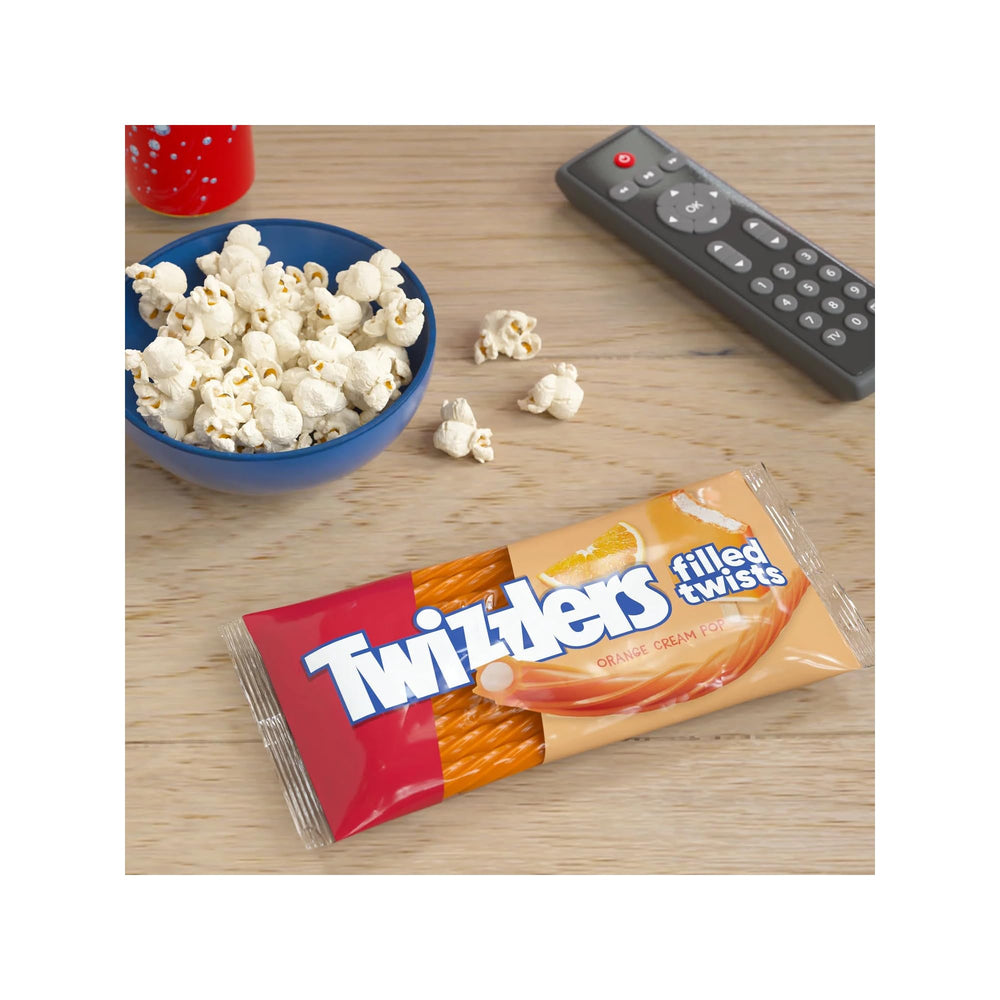 Twizzlers Orange Cream Twists center cream view highlighting the smooth core.