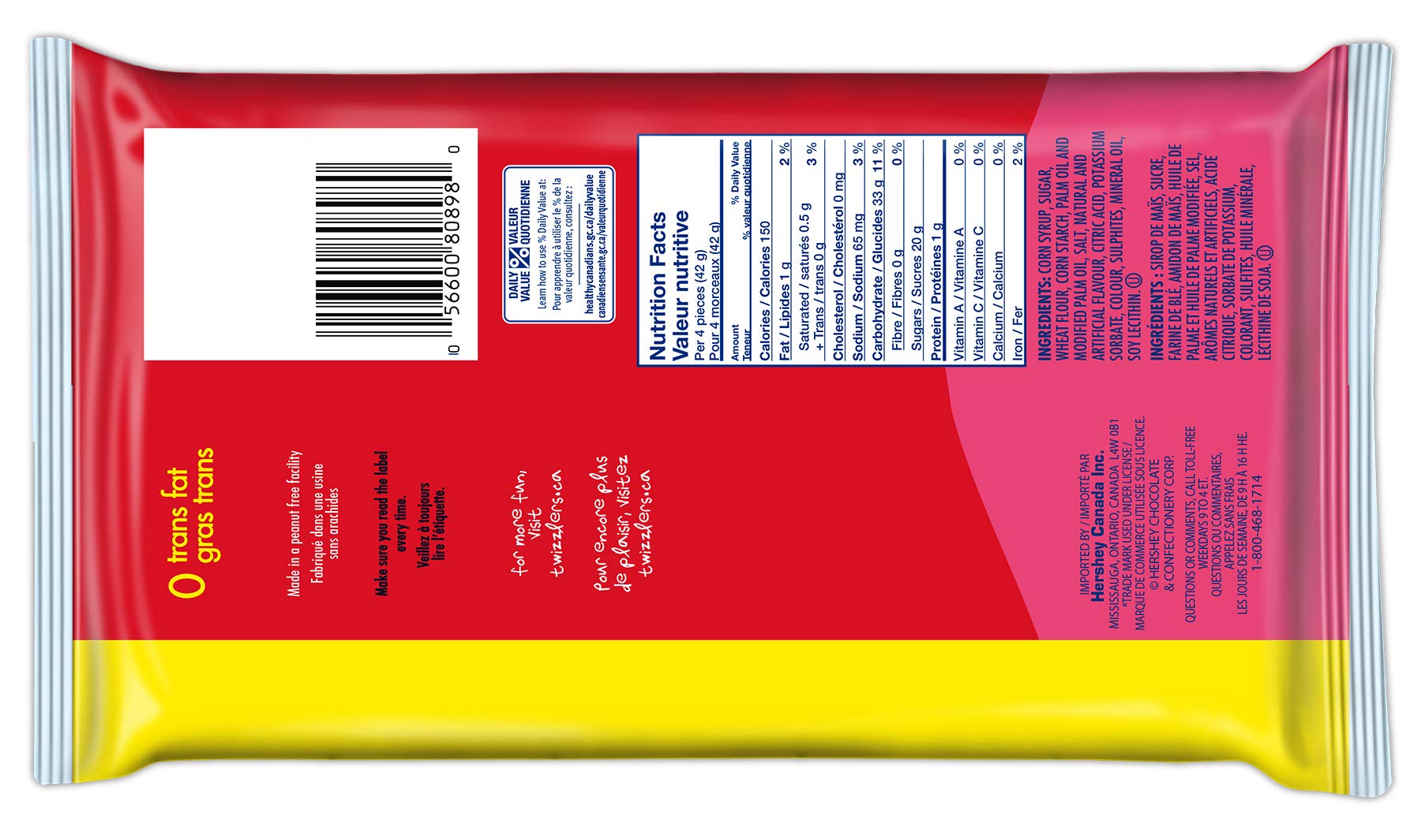 Twizzlers Super Nibs cherry-flavored bag close-up highlighting chewy texture