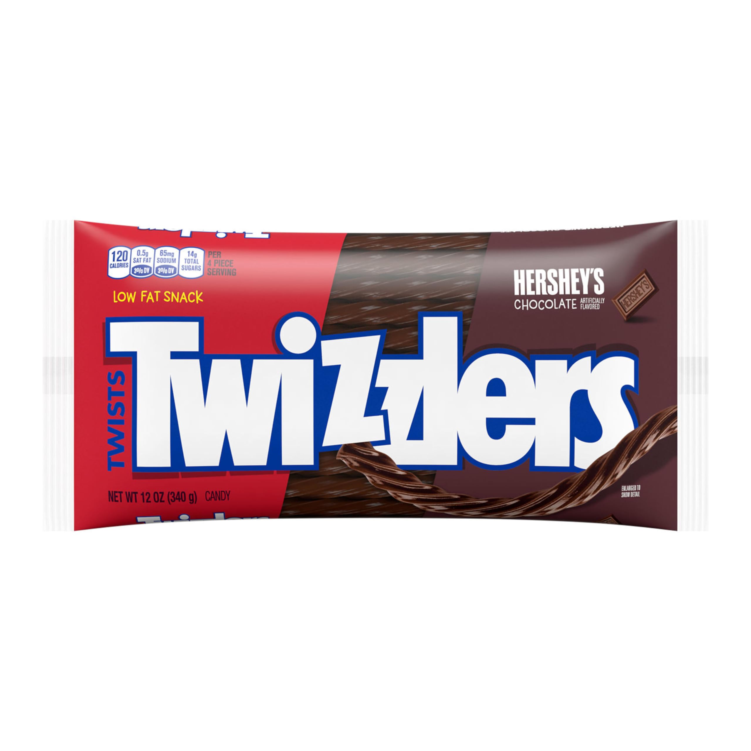 Twizzlers Twists Chocolate Flavor texture closeup highlights chewy bite