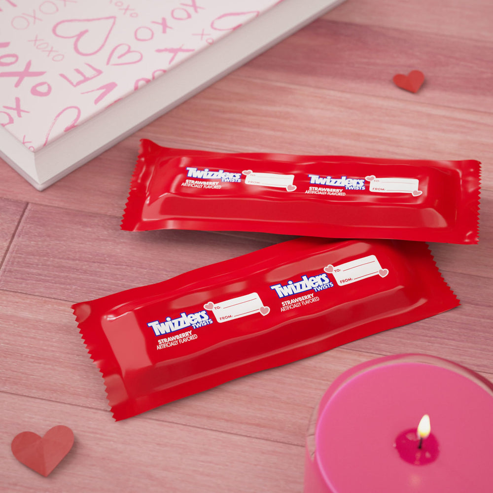 Twizzlers bag shown at office snack exchange.
