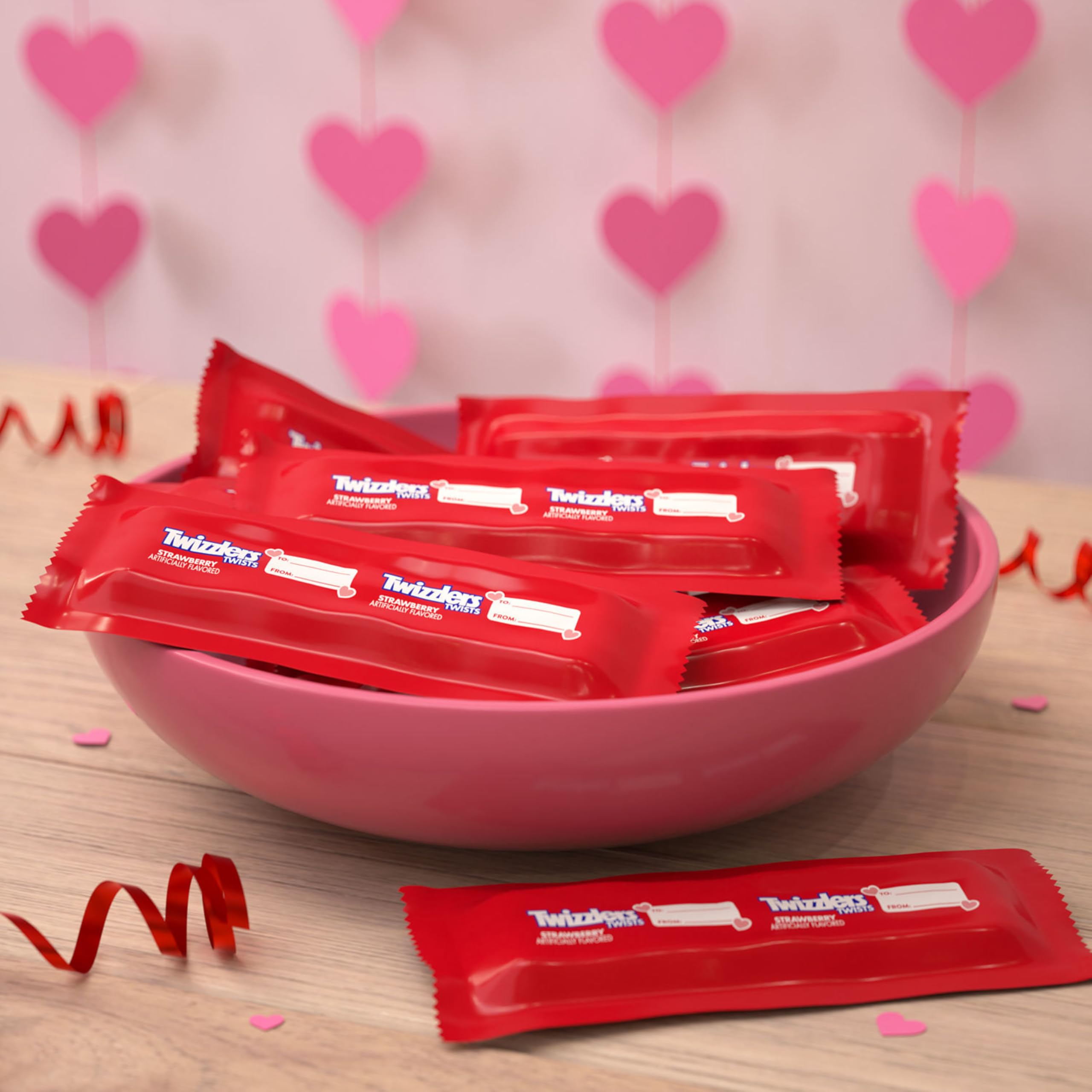 Twizzlers bag enhances dessert tables with strawberry flavor.