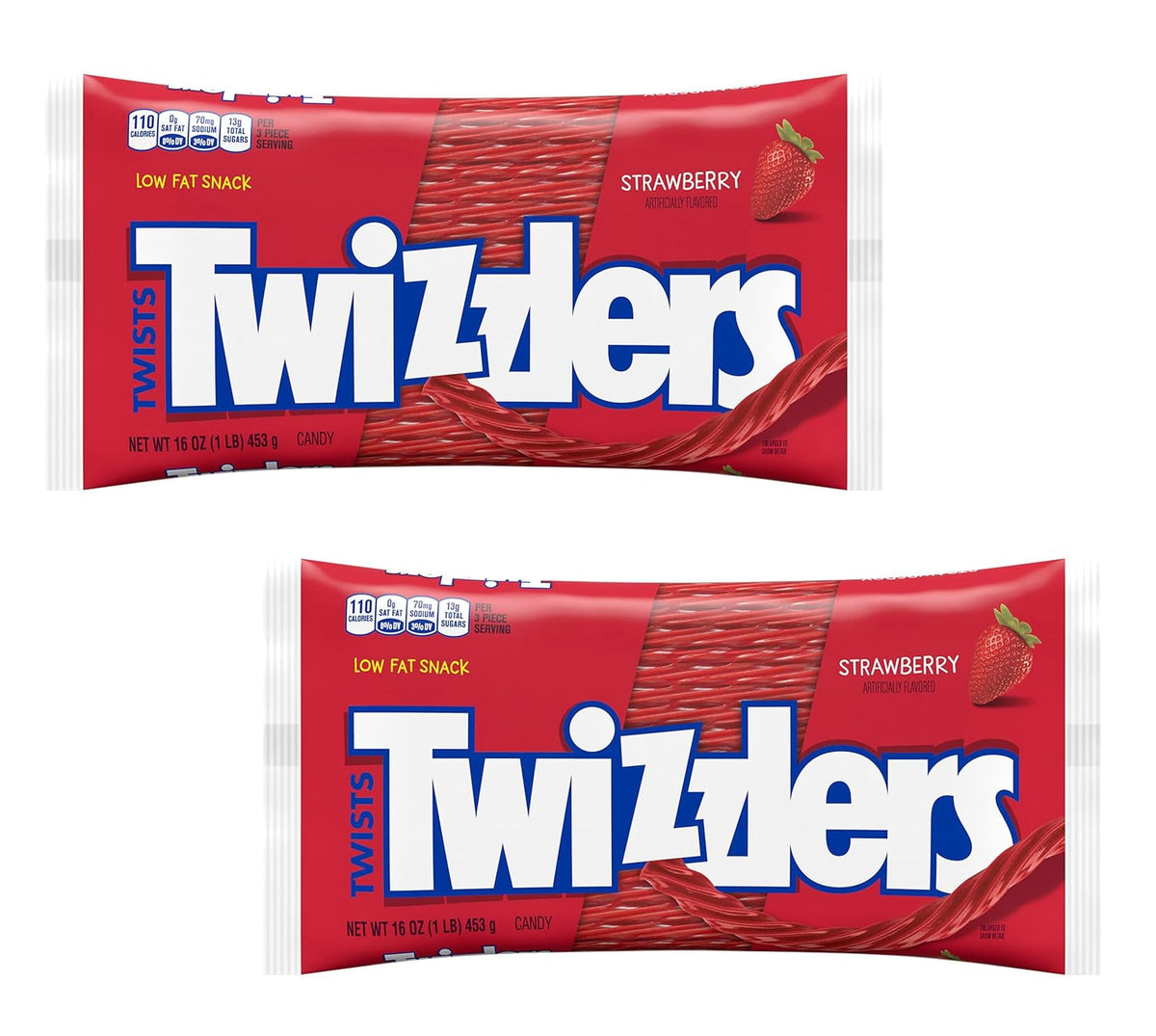 Twizzlers Twists strawberry 2x16oz pack ready for sharing and freshness.