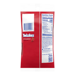 Close-up of Twizzlers Twists Strawberry showing chewy texture for snacking.