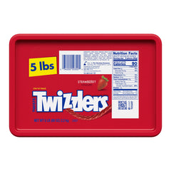 Twizzlers Twists Strawberry close-up of chewy texture for snacking.