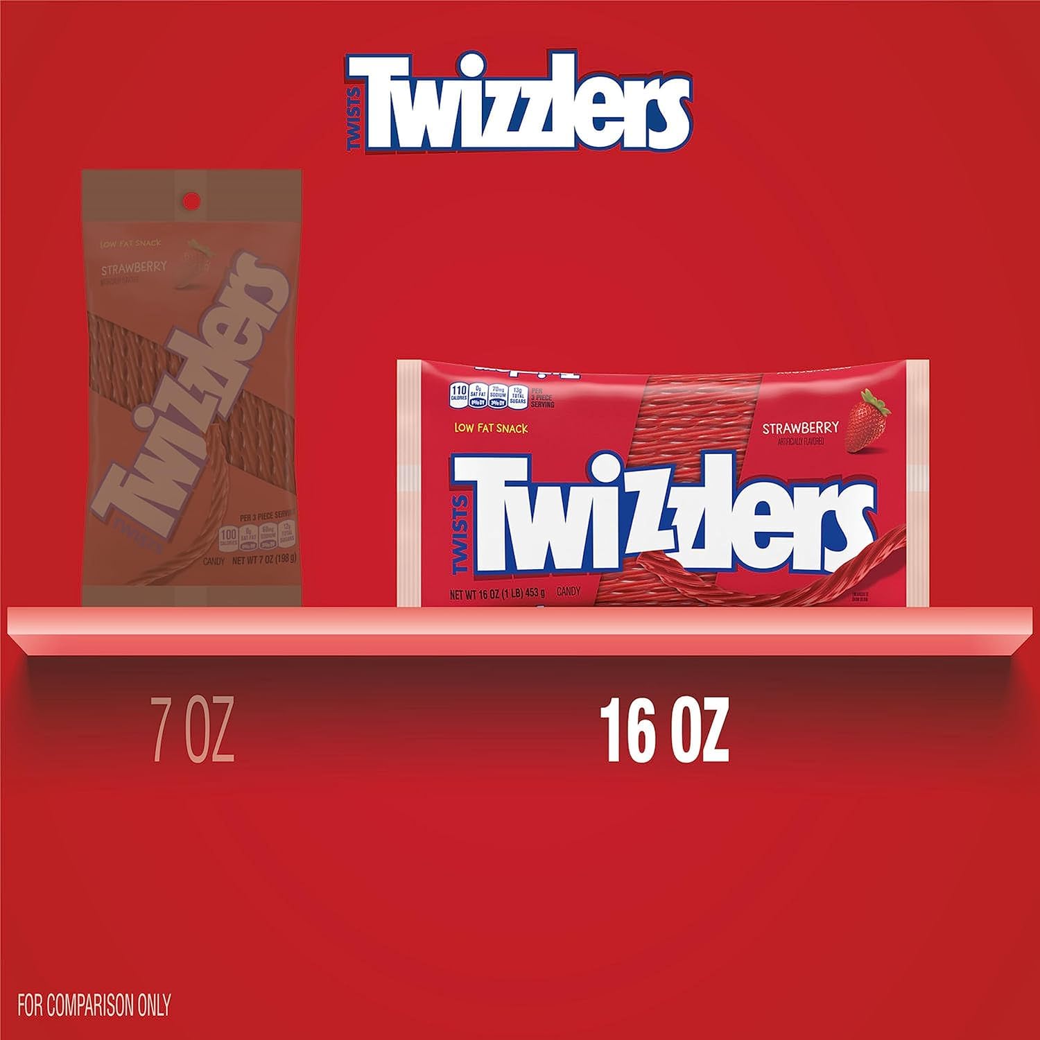 Twizzlers Twists strawberry chewy texture ideal for peeling and savoring.
