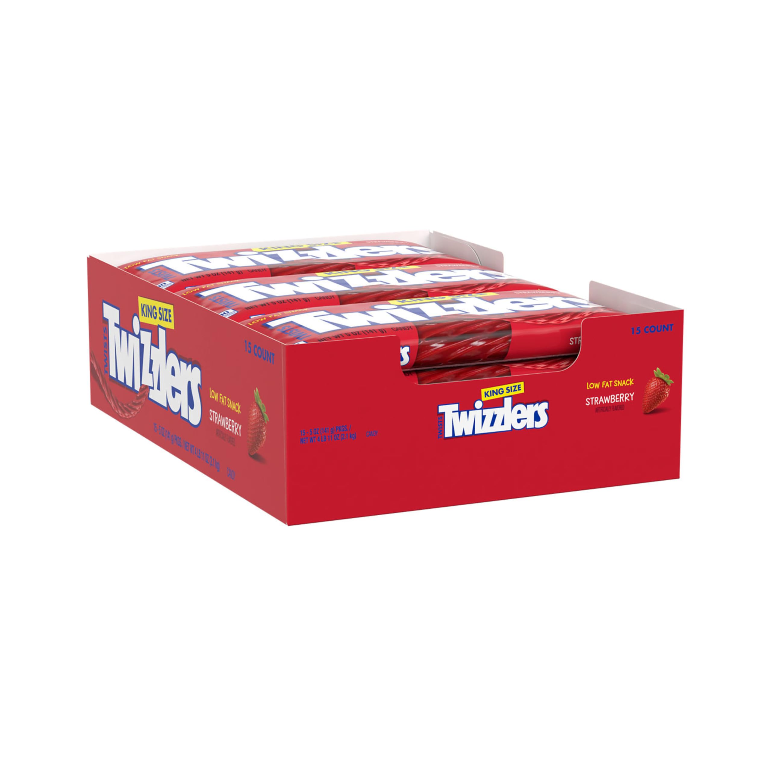 Twizzlers Twists strawberry close-up highlighting chewy texture.