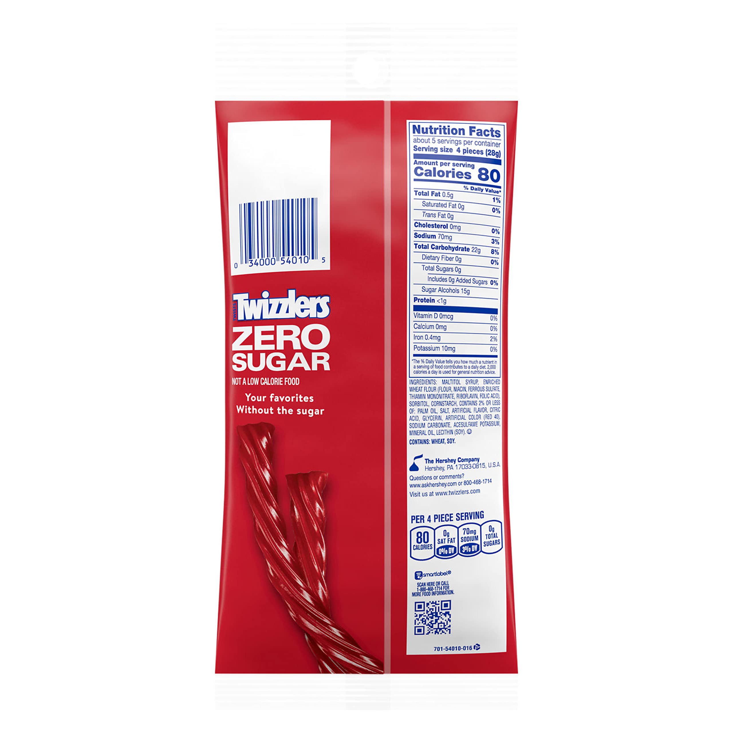 Twizzlers Zero Sugar Twists packaging front—eye-catching, ideal for gifting at parties