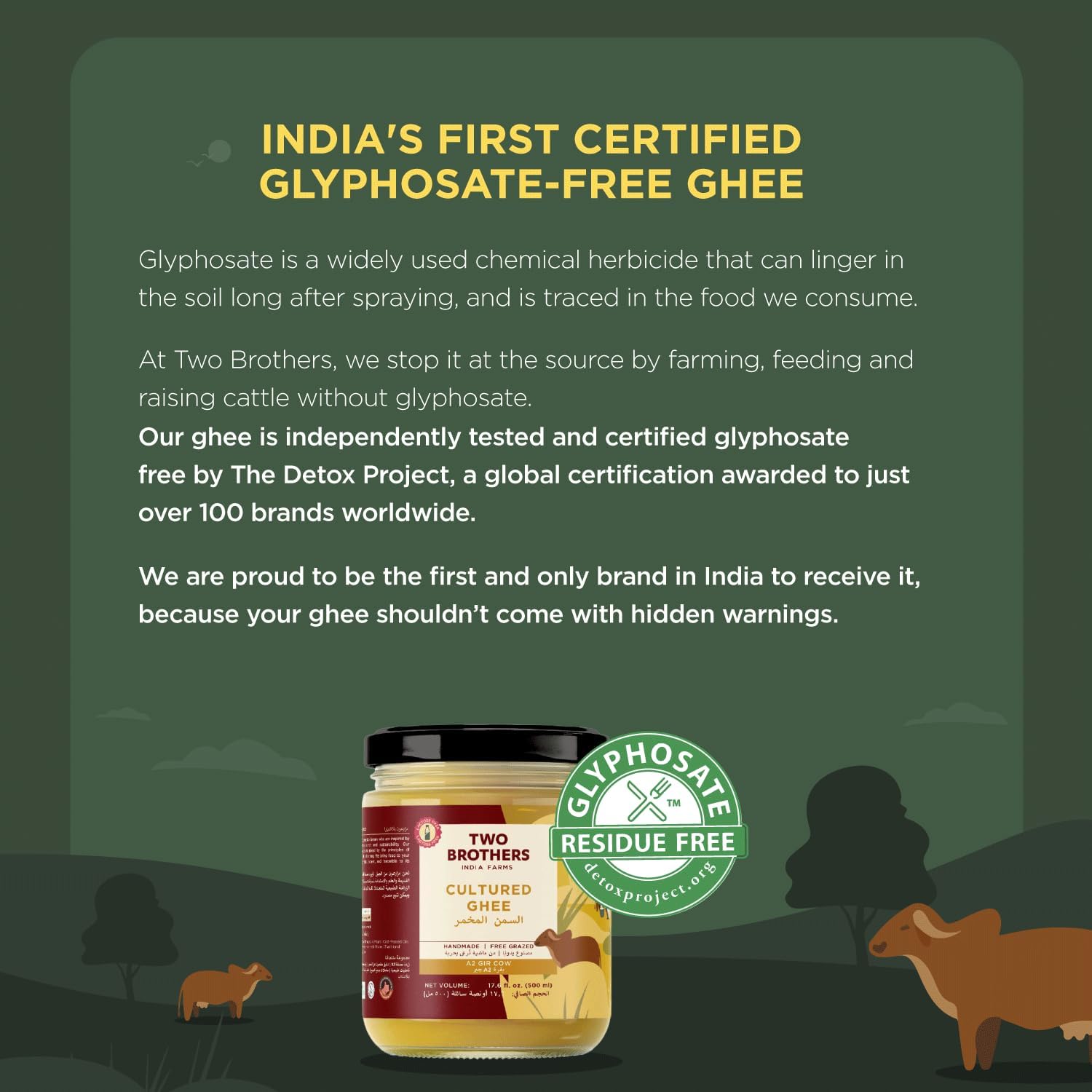 Two Brothers India Farms A2 Ghee melt demonstrates smooth texture for cooking.