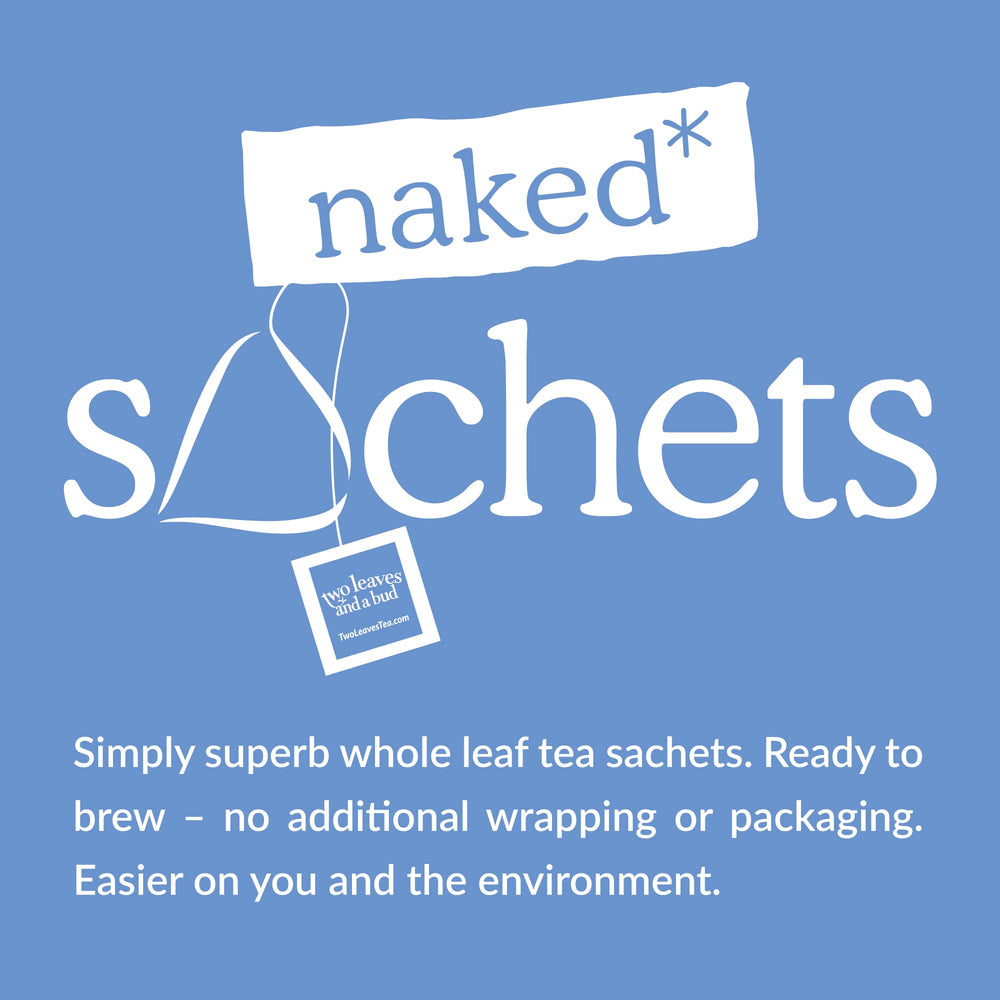 Two Leaves and a Bud compostable sachets packaging