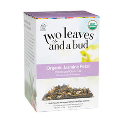 Two Leaves and a Bud jasmine tea pyramid sachets for a fragrant brew
