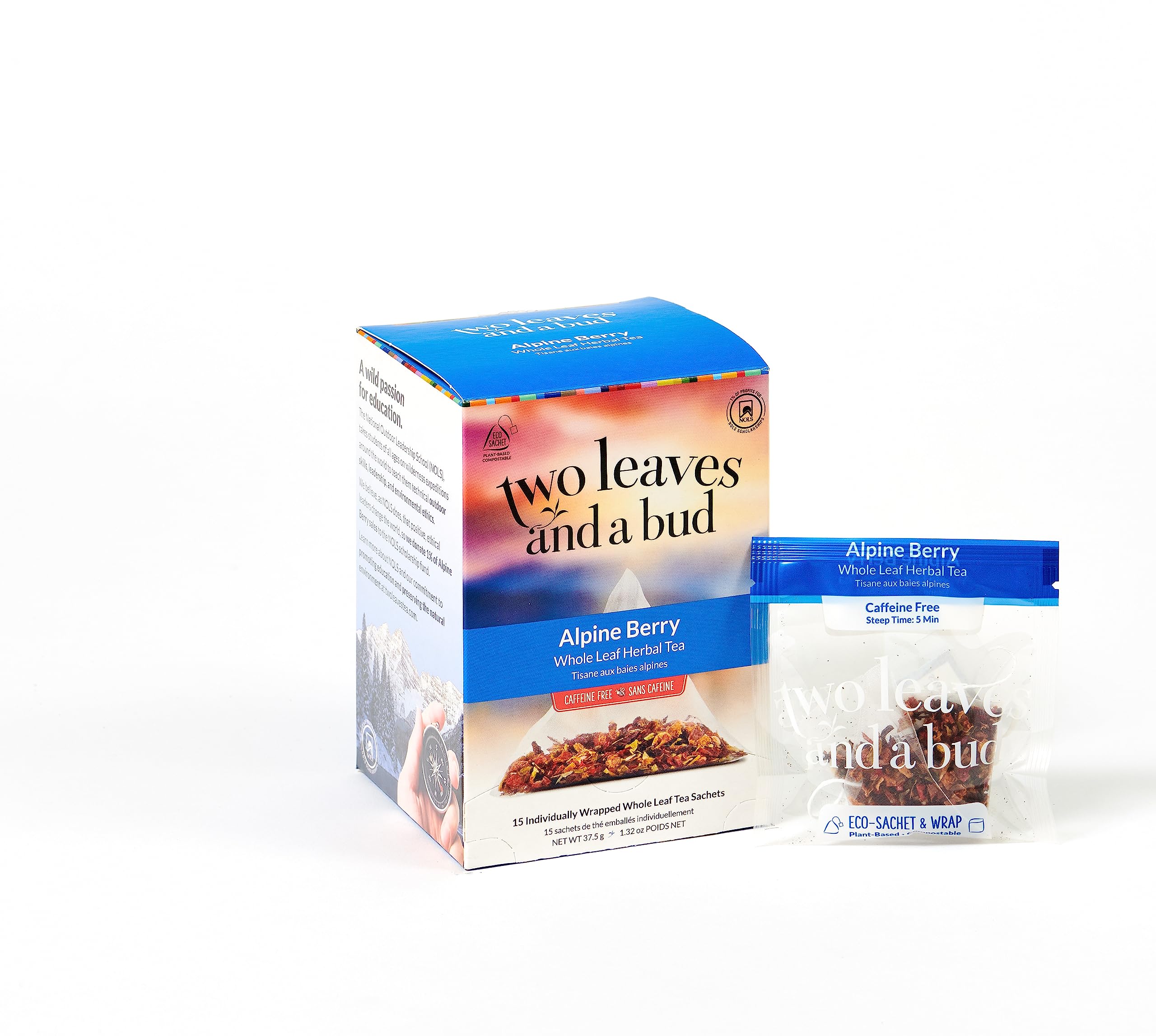 Two Leaves and a Bud jewel-toned brew of alpine berry herbal tea.