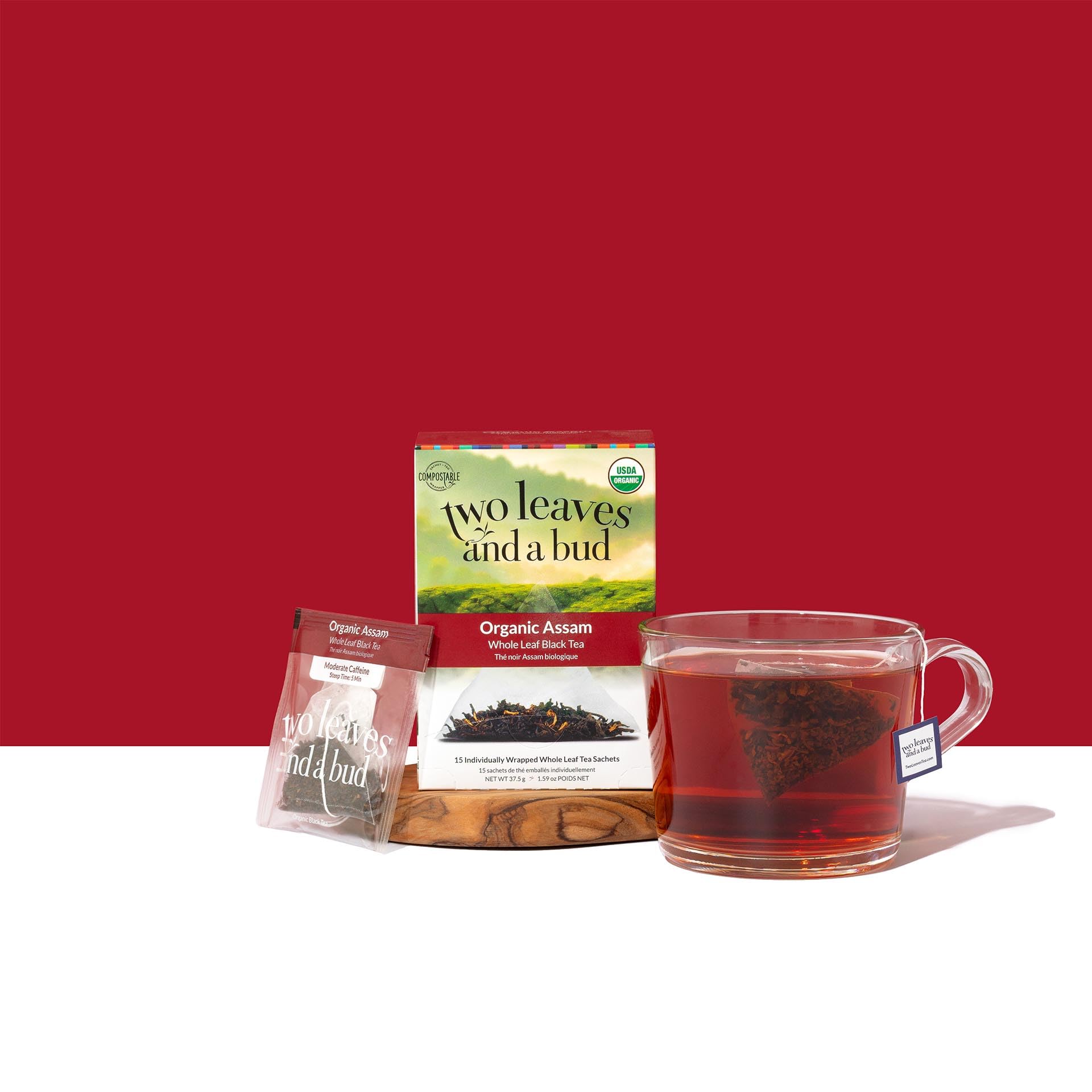 Two Leaves and a Bud organic Assam tea leaves deliver amber brew potential