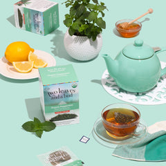 Two Leaves and a Bud pyramid tea sachets expand full flavor in each cup.