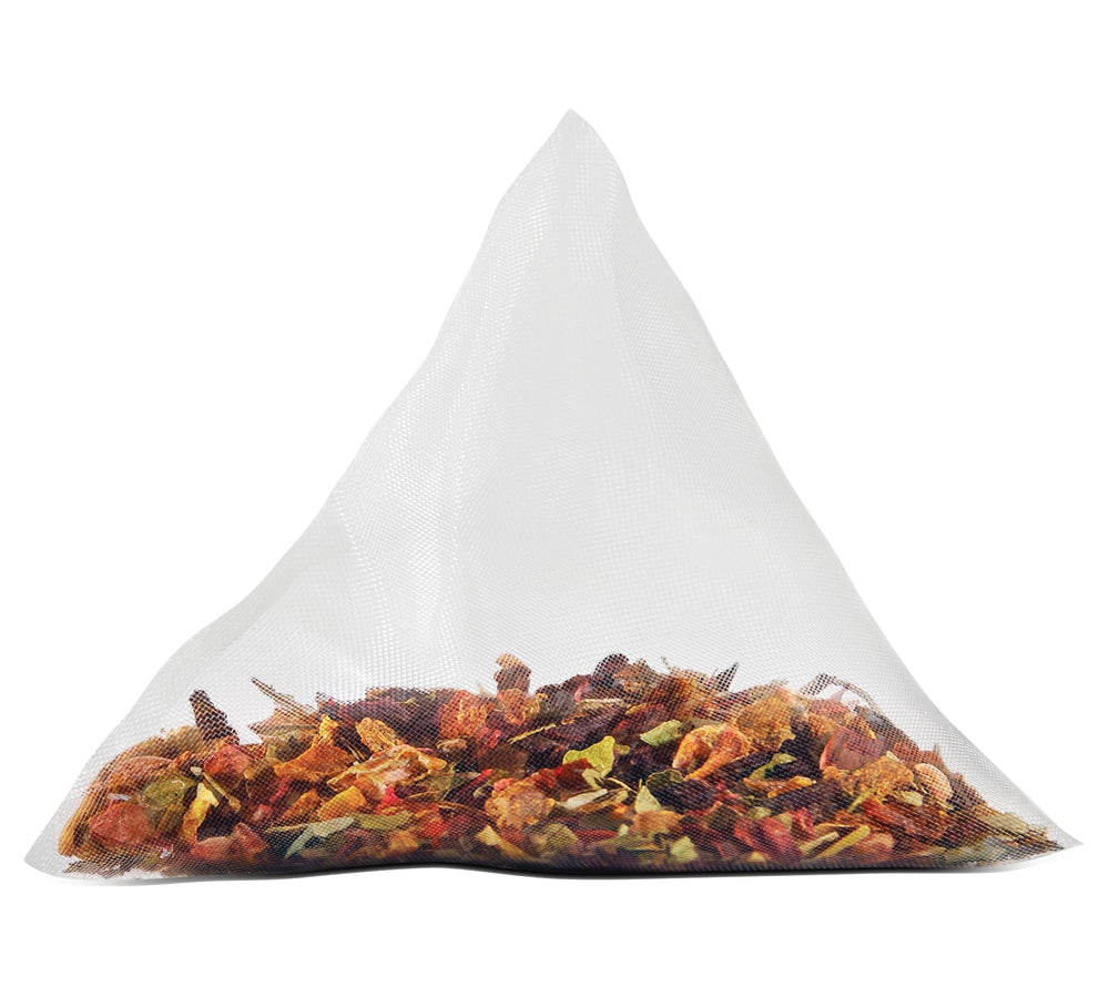 Two Leaves and a Bud tea sachet pack close-up.