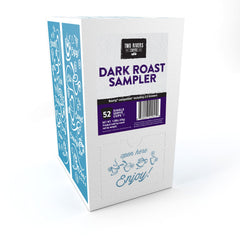 Two Rivers Coffee 52-count sampler shows a varied flavor lineup.