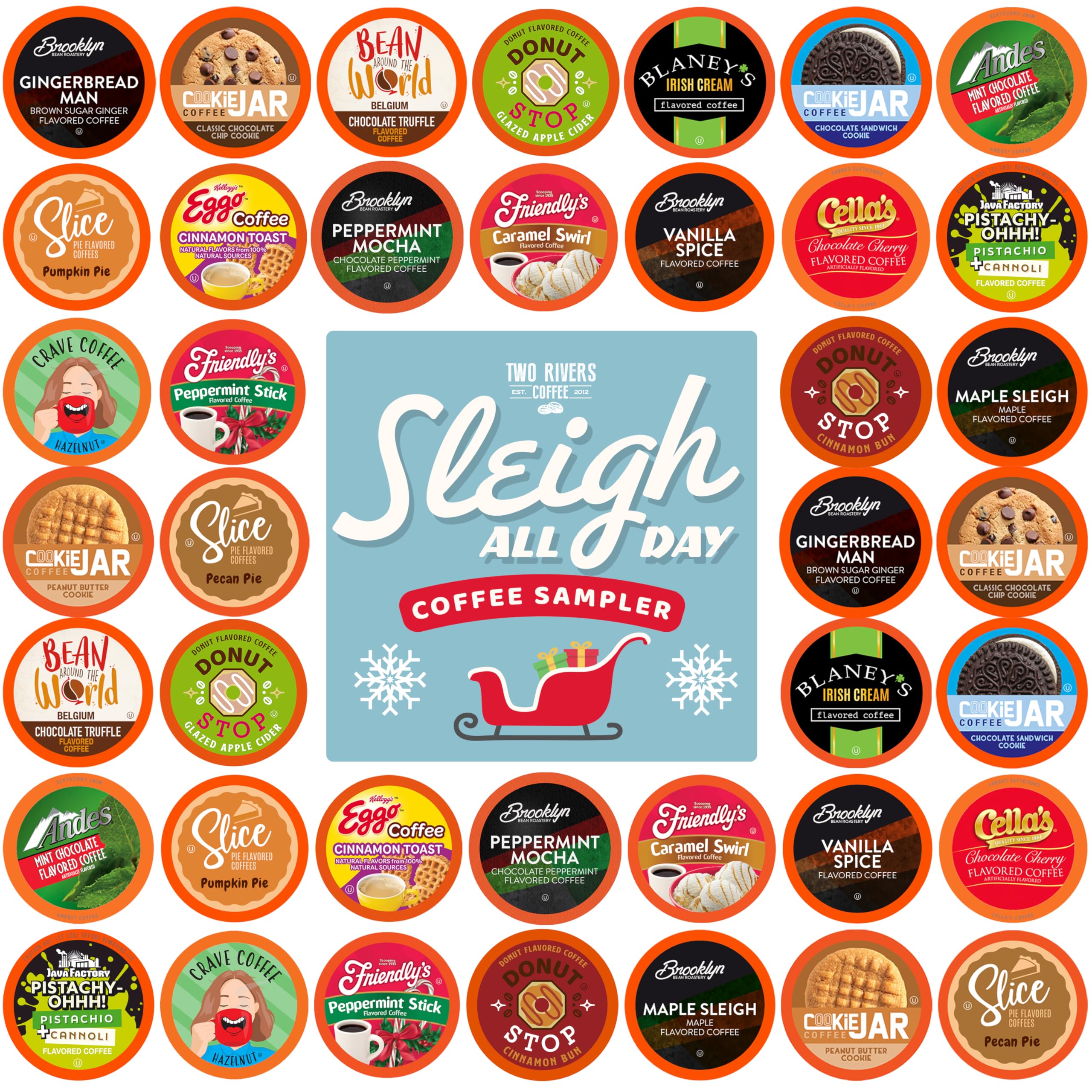 Two Rivers Coffee Maple Sleigh pod adds rich cinnamon and caramel warmth.