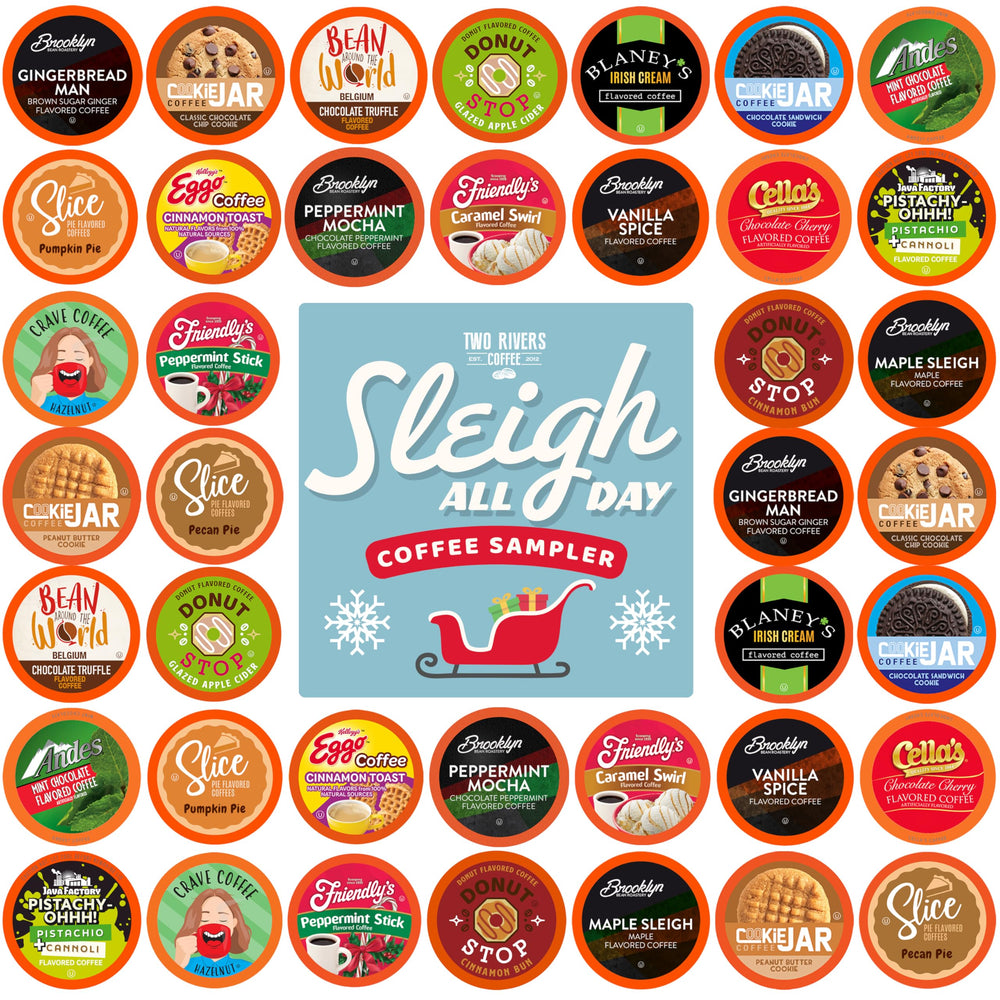 Two Rivers Coffee Maple Sleigh pod adds rich cinnamon and caramel warmth.