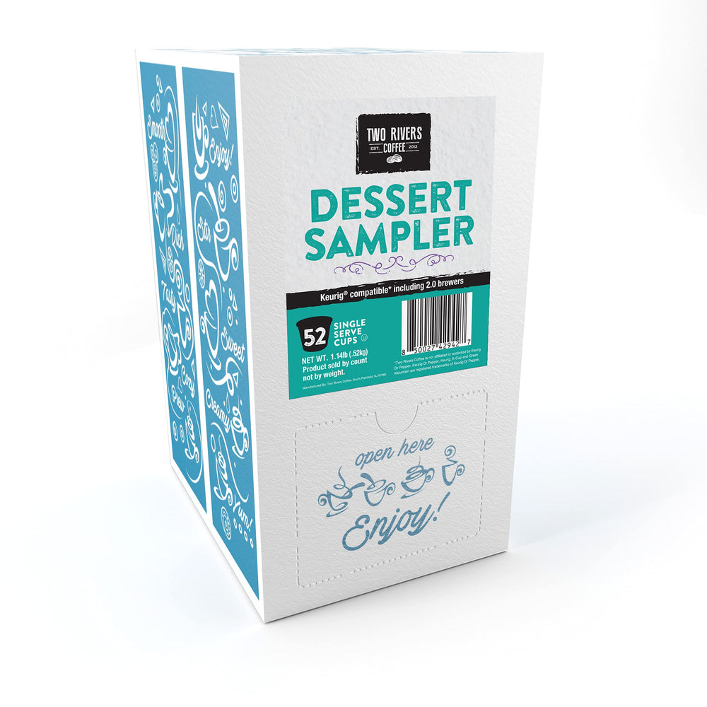 Two Rivers Coffee K-Cup compatible pods for easy brewing.