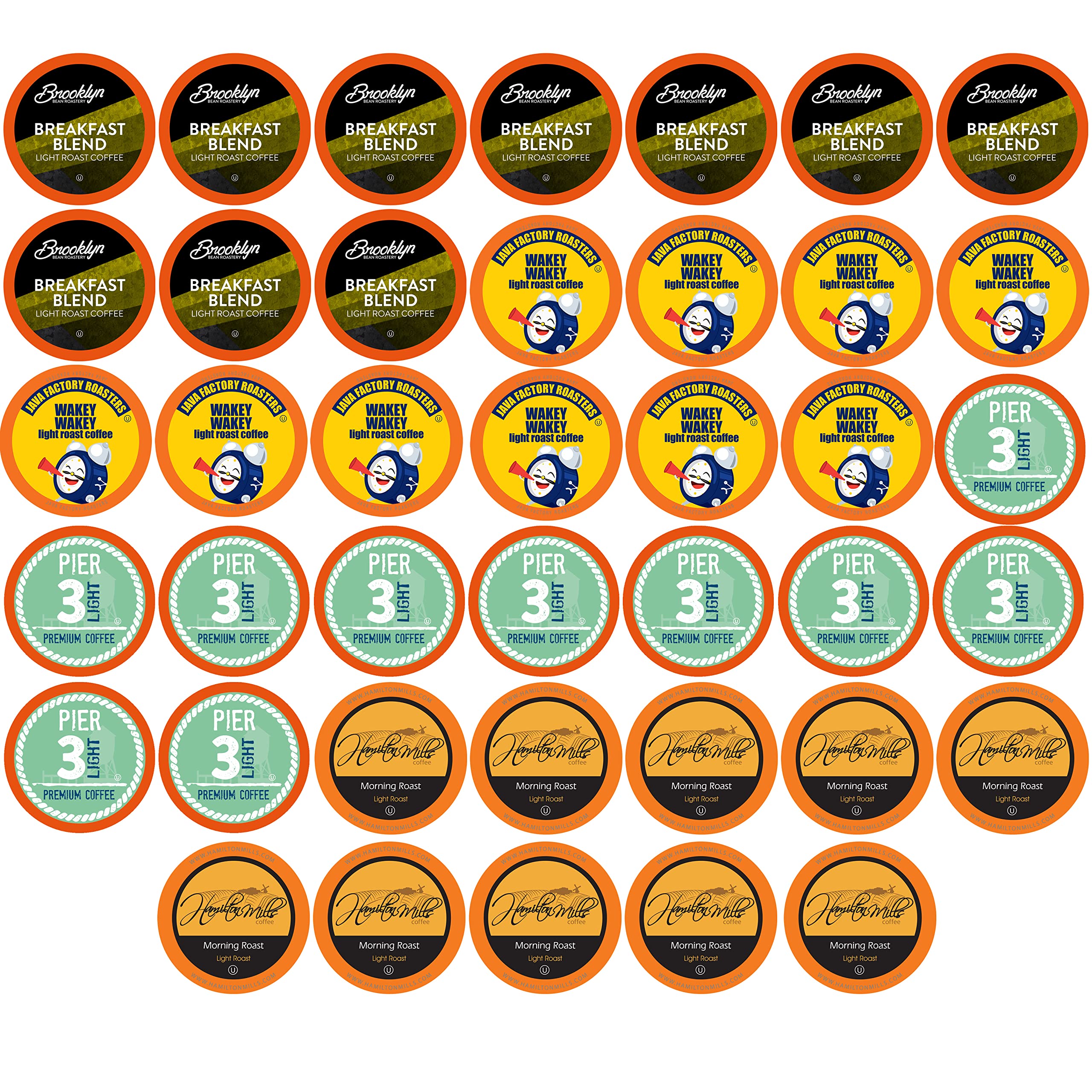 Two Rivers Coffee Light Roast pods for K-Cup brewers deliver smooth, balanced flavor.