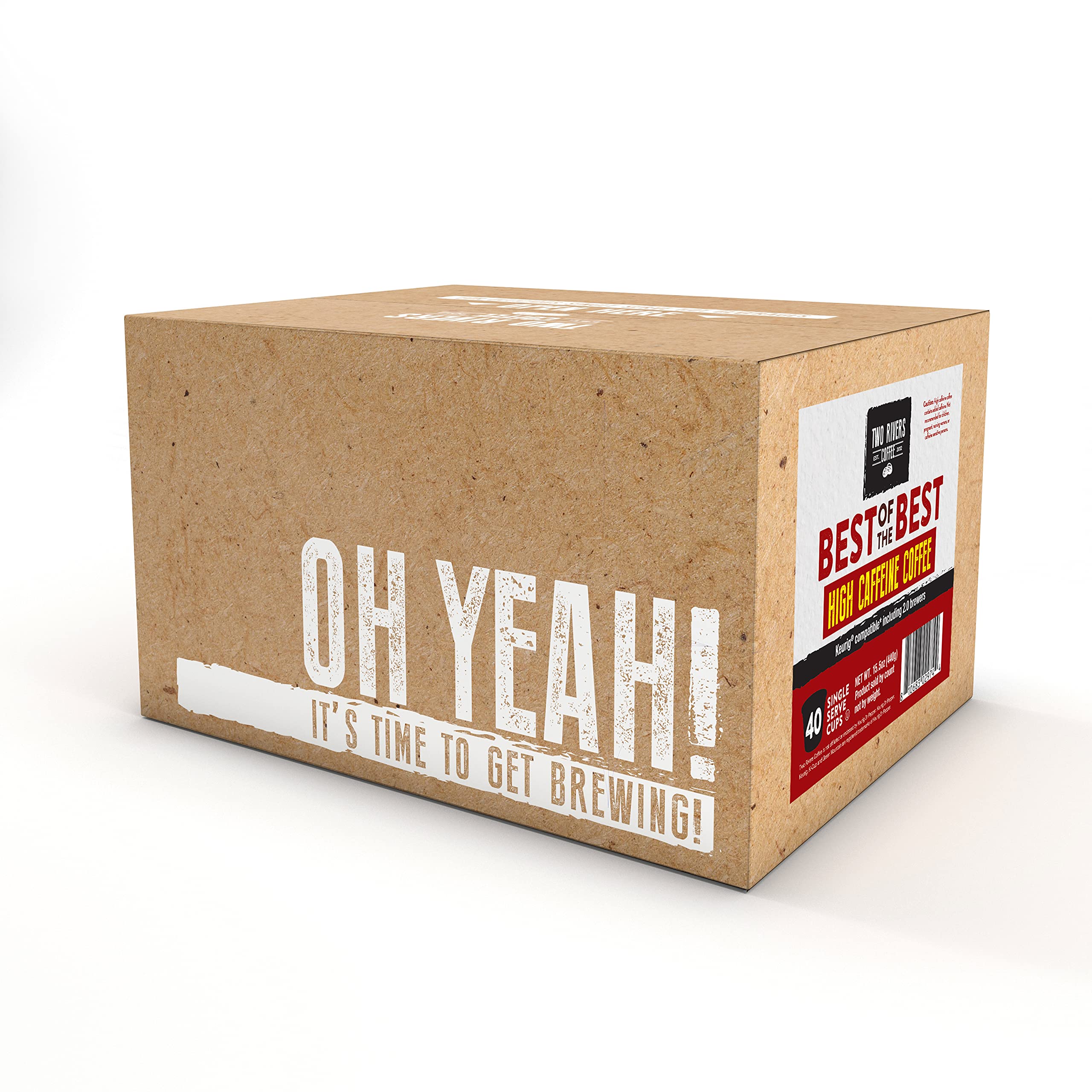Two Rivers Coffee Red Alert double caffeinated pod for bold mornings