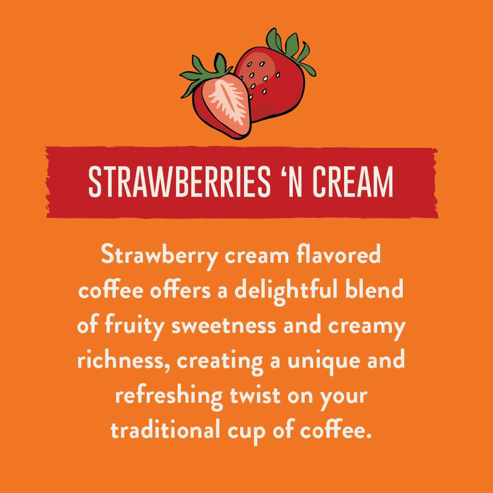 Two Rivers Coffee Strawberries N Cream packaging showcases ethically sourced beans and premium quality.