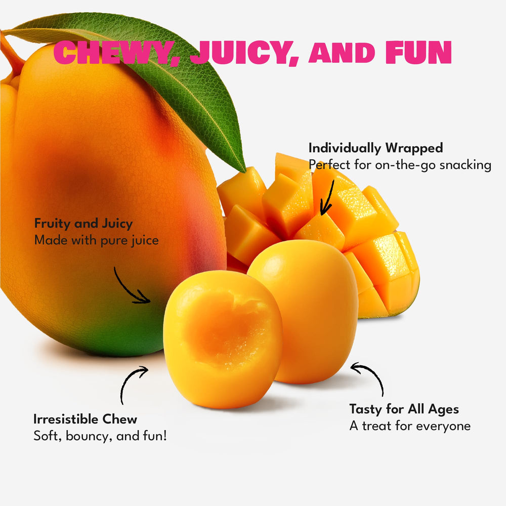 TwoFourSix Mango Gummy texture-chewy highlights soft bite.