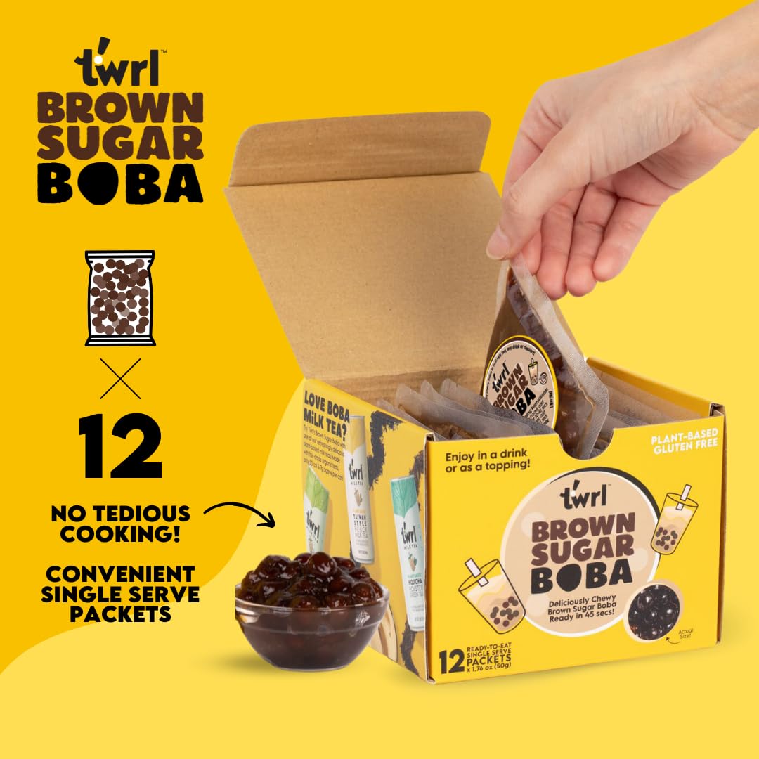 Twrl Brown Sugar Boba added to coffee for a rich chewy twist.