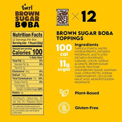 Twrl Brown Sugar Boba pearls ready-to-eat for cafe-style milk tea at home.