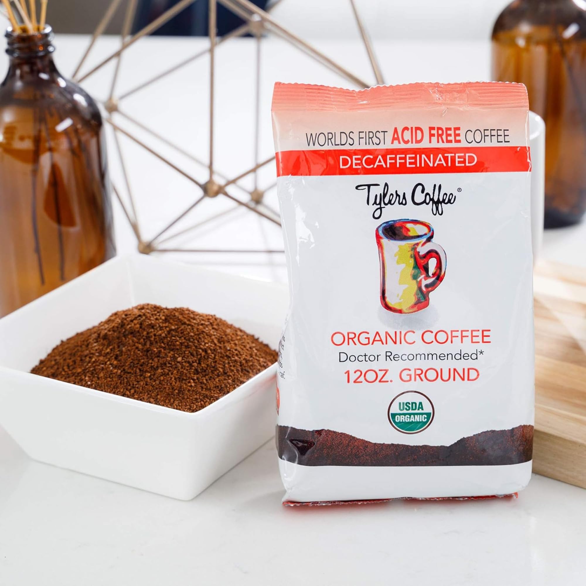 Tyler's Coffee brewed pour-over captures full body and clarity.