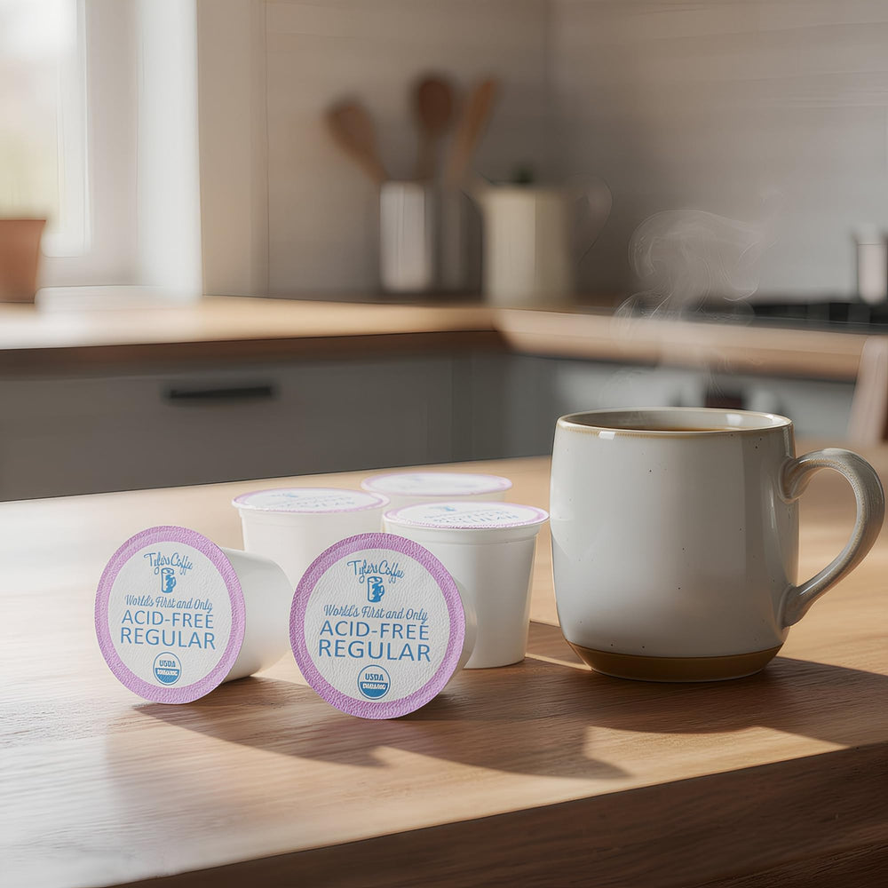 Tyler's Coffee K-Cup close-up showing premium pods