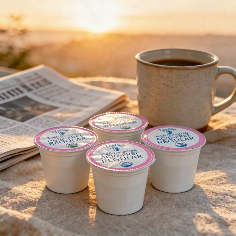 Close look at Tyler's Coffee K-Cup pod details