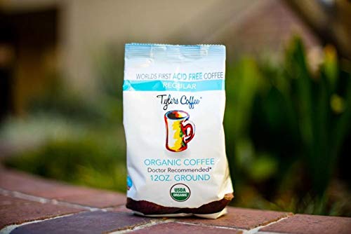 Tyler's Coffee neutral pH cup suggests gentler acidity for sensitive palates