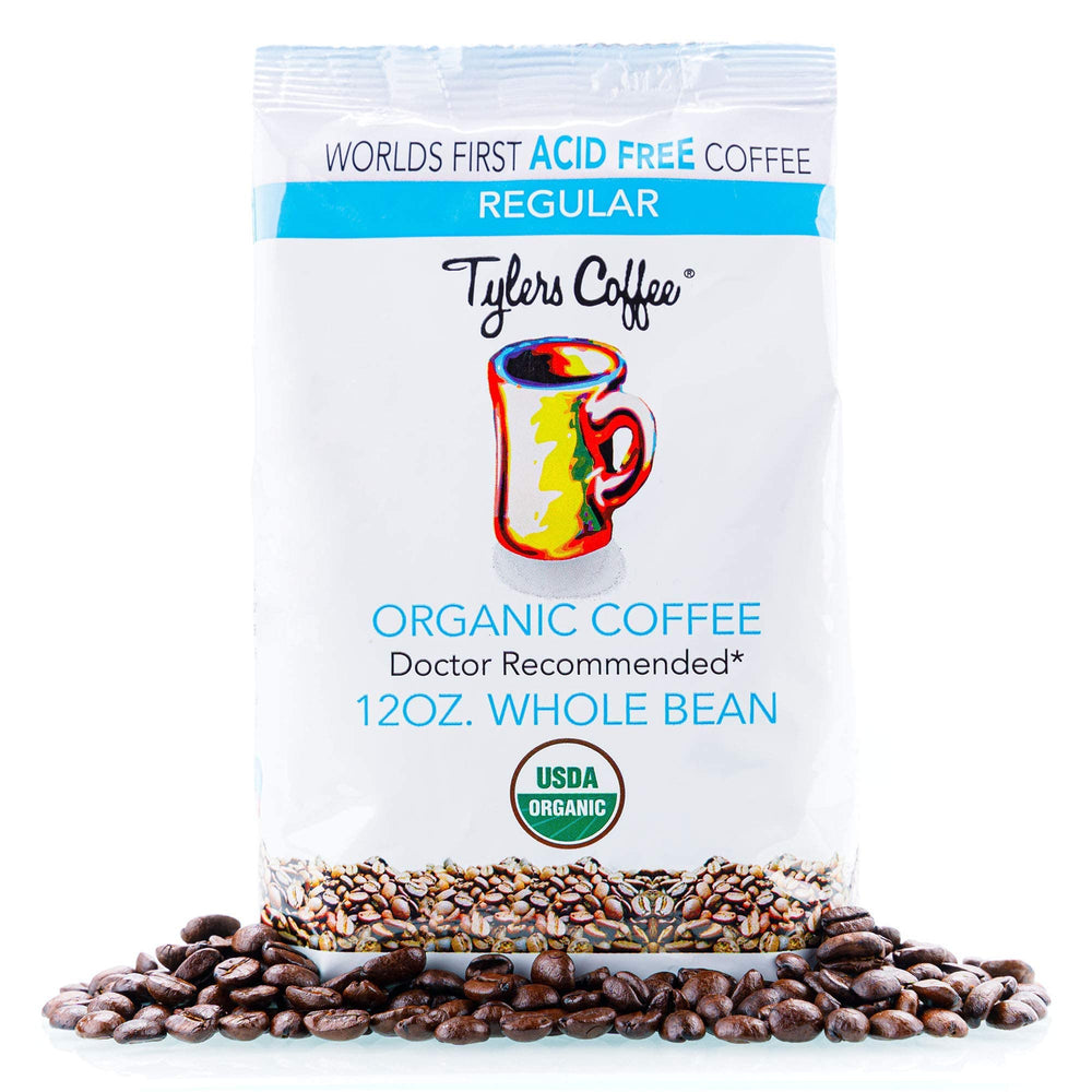 Tyler’s Coffee whole beans Arabica 100% full flavor for a smooth brew.