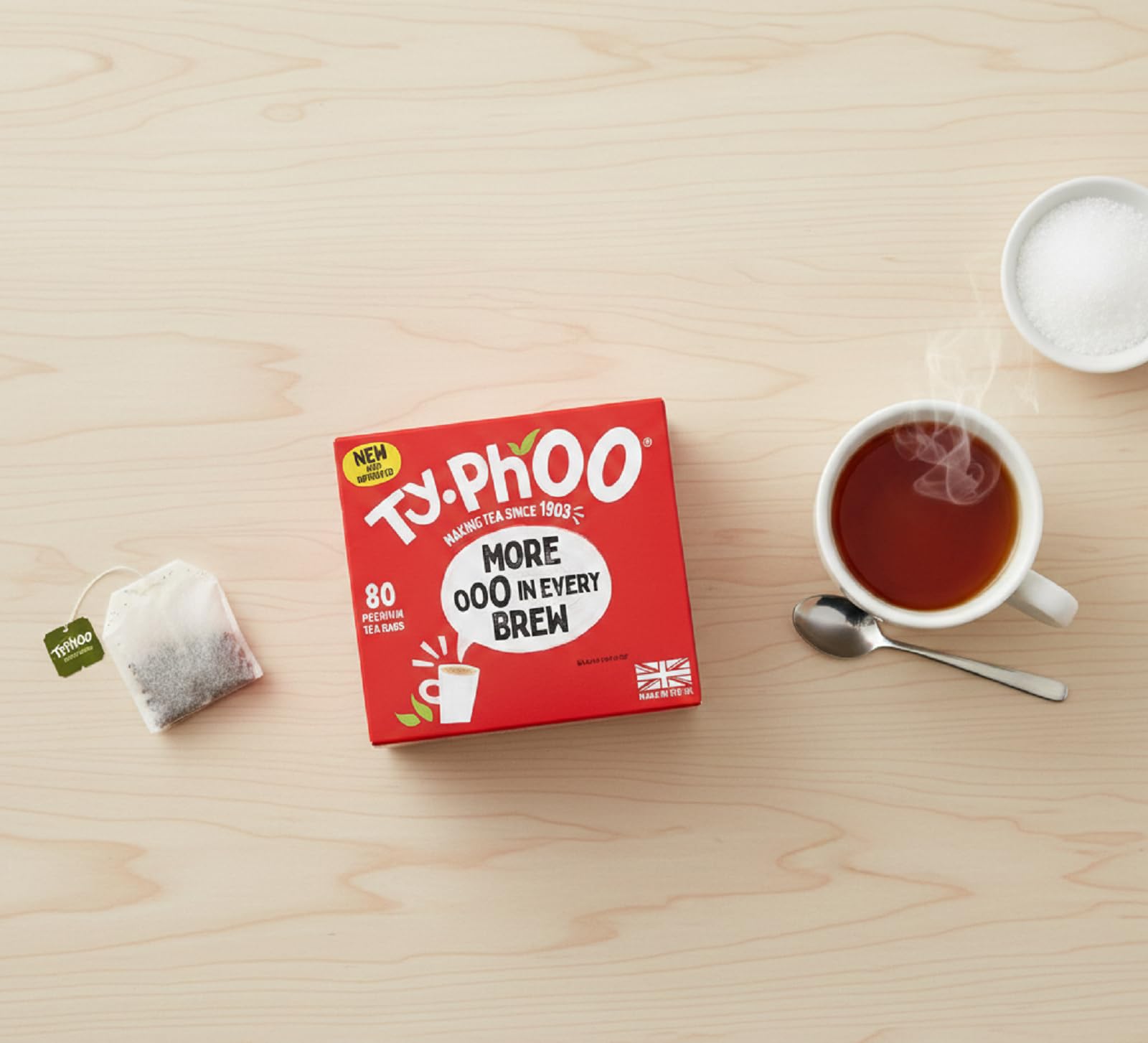Typhoo Everyday 80 tea bags blended England shows quality