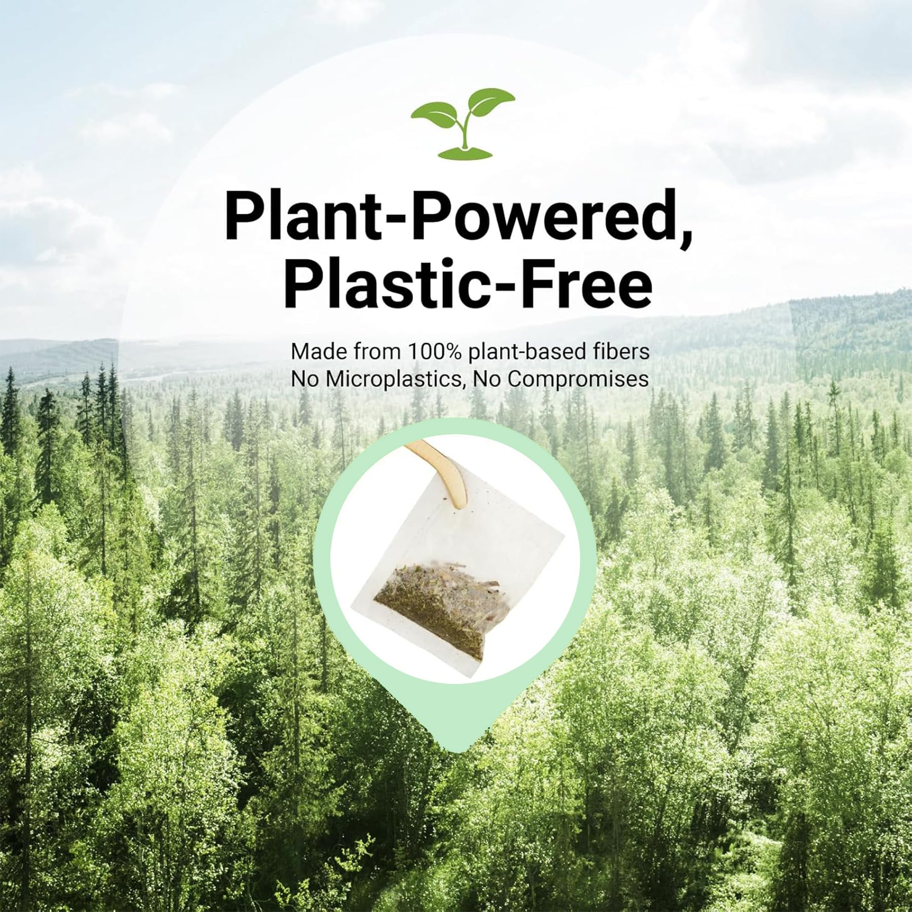 TZTZBOM Biodegradable tea bags in eco-friendly packaging for a cleaner brew.