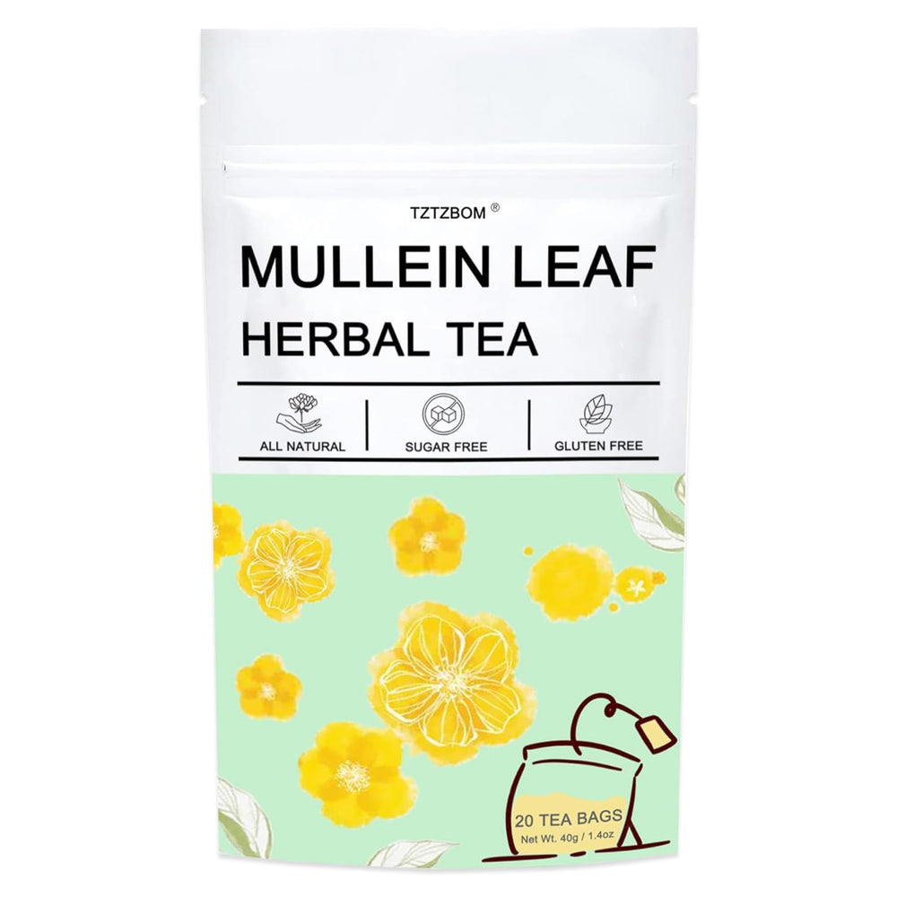 TZTZBOM Organic Mullein Leaf Tea bags ready for a pure, additive-free brew.