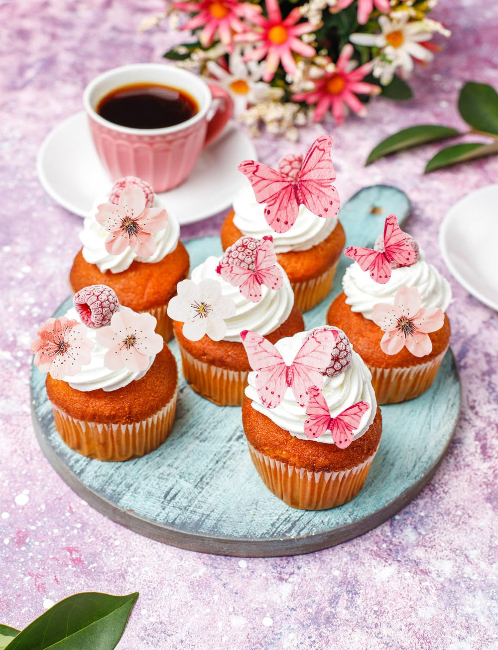 UAYVEBS pink butterfly topper enhances dessert presentation